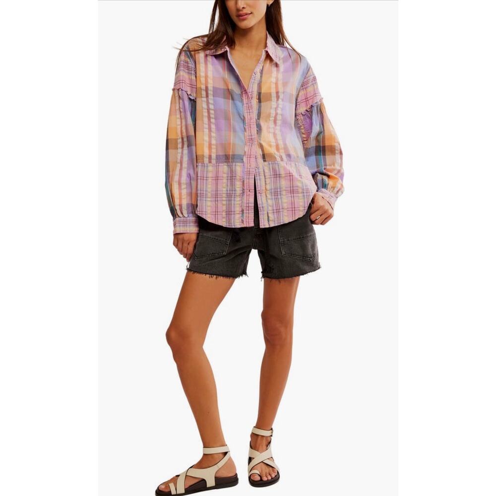 NWT / Free People We The Free Madras Dreams Top / sz L
